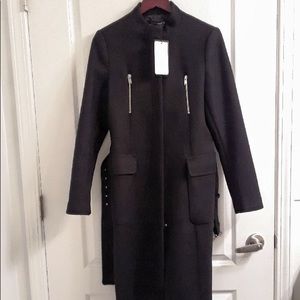 Long Zara black wool coat